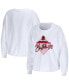 Women's White Georgia Bulldogs Diamond Long Sleeve Cropped T-shirt