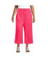 Plus Size High Rise Drawstring Linen Wide Leg Crop Pants