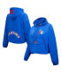 Women's Royal Philadelphia 76ers Classic Wind Woven Cropped Half-Zip Jacket