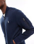 Polo Ralph Lauren icon logo double knit sweat bomber jacket in navy