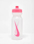 Nike Training Big Mouth 2.0 625ml water bottle in clear with pink swoosh