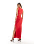 ASOS DESIGN heart mesh maxi dress in red