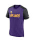 Men's Heathered Purple, Heathered Black Minnesota Vikings Color Block Team Name T-shirt