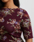 Plus Size Floral Boat-Neck Tee