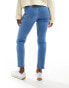 ASOS DESIGN slim fit comfort mom jeans in clean mid blue