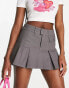 ASOS DESIGN pleated chino mini skirt in grey