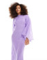 ASOS DESIGN cape sleeve bias maxi dress in chiffon with cape overlay detail in lilac