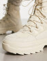 ASOS DESIGN lace up chunky boots in stone