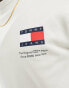 Tommy Jeans regular essential flag crew neck sweatshirt in off white