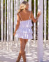 South Beach x Misha Grimes broderie frill mini beach skirt co-ord in white