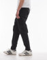 Topman twin pleat tapered trousers in black