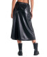 Women's Faux-Leather Slit Skirt