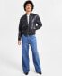 Juniors' Distressed Faux-Leather Bomber Jacket, Created for Macy's