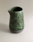 Green stoneware milk jug