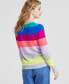 Women's 100% Cashmere Striped Crewneck Sweater, Regular & Petites, Created for Macy's