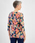 Women's Printed 3/4 Sleeve Jacquard Top, Created for Macy's