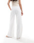 Pimkie tailored front seam wide leg trousers in white