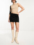 Weekday minimal scuba mini skirt in black