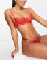 Bluebella Grace delicate eyelash lace non padded balconette bra in red