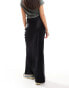 Stradivarius satin maxi skirt in black