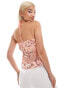 Labelrail x Olivia Grace Herring sequin mesh halter top in peachy pink