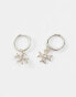 Seol + Gold sterling silver cross charm huggie hoop earrings