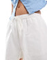 Brave Soul linen look white pull on shorts