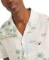 Men's Tropical Print Short Sleeve Button-Front Camp Shirt