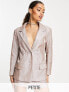 Simmi Petite glitter blazer co-ord in rose gold