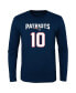 Big Boys Mac Jones Navy New England Patriots Mainliner Player Name and Number Long Sleeve T-shirt