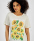 Juniors' Sunflower Graphic Crewneck T-Shirt