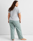 Women's Printed Poplin Pajama Pants XS-3X, Created for Macy's