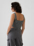 Structured Twill Cropped Corset Tank