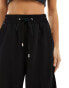 River Island Petite jogger with stripe side in black