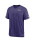 Men's Purple Baltimore Ravens Sideline Coach Chevron Lock Up Logo V-Neck Performance T-shirt