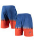 Men's Blue and Orange New York Knicks Hardwood Classic Authentic Shorts