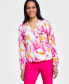 Women's Printed Surplice Top, XS-3X, Created for Macy's