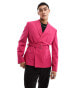 ASOS DESIGN – Schmal geschnittener Blazer in Rosa