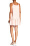 Trina Turk 153358 Women's Conservatory V-Neck Peplum Hem Peach Cream Dress Sz. 0