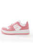 Tommy Jeans retro basked washed suede trainers in pink