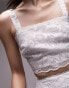 Topshop co-ord lace detail cropped top in ivory