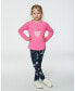 Big Girls Raglan Sleeve T-Shirt With Print Candy Pink