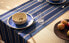 Striped linen table runner