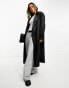 ASOS DESIGN satin dad coat in black