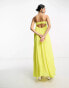 ASOS DESIGN bandeau trapeze maxi dress with elasticated back in bright yellow