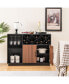 Industrial Sideboard Cabinet with Removable Wine Rack and Glass Holder