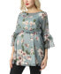 Maternity Floral Print Chiffon Nursing Blouse