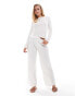 Vero Moda Petite long sleeved textured jersey top co-ord in white