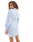 Urban Revivo long sleeve mini shirt dress in light blue