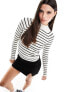 Stradivarius high neck jumper in white & black